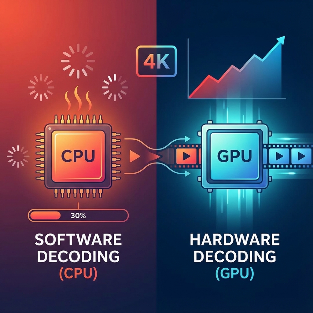 硬解 vs 软解:为什么你的 4K 视频会卡顿(以及如何修复)